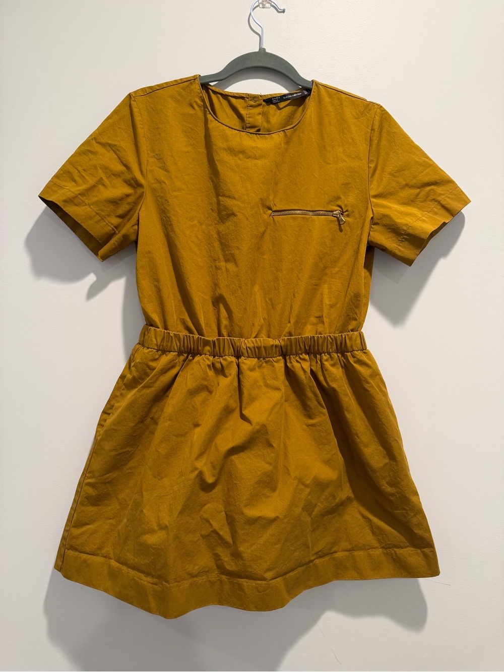 Youth Mustard Short Sleeve Elastic Waist Dress